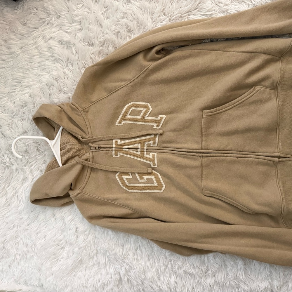 GAP Beige Full-Zip Hoodie